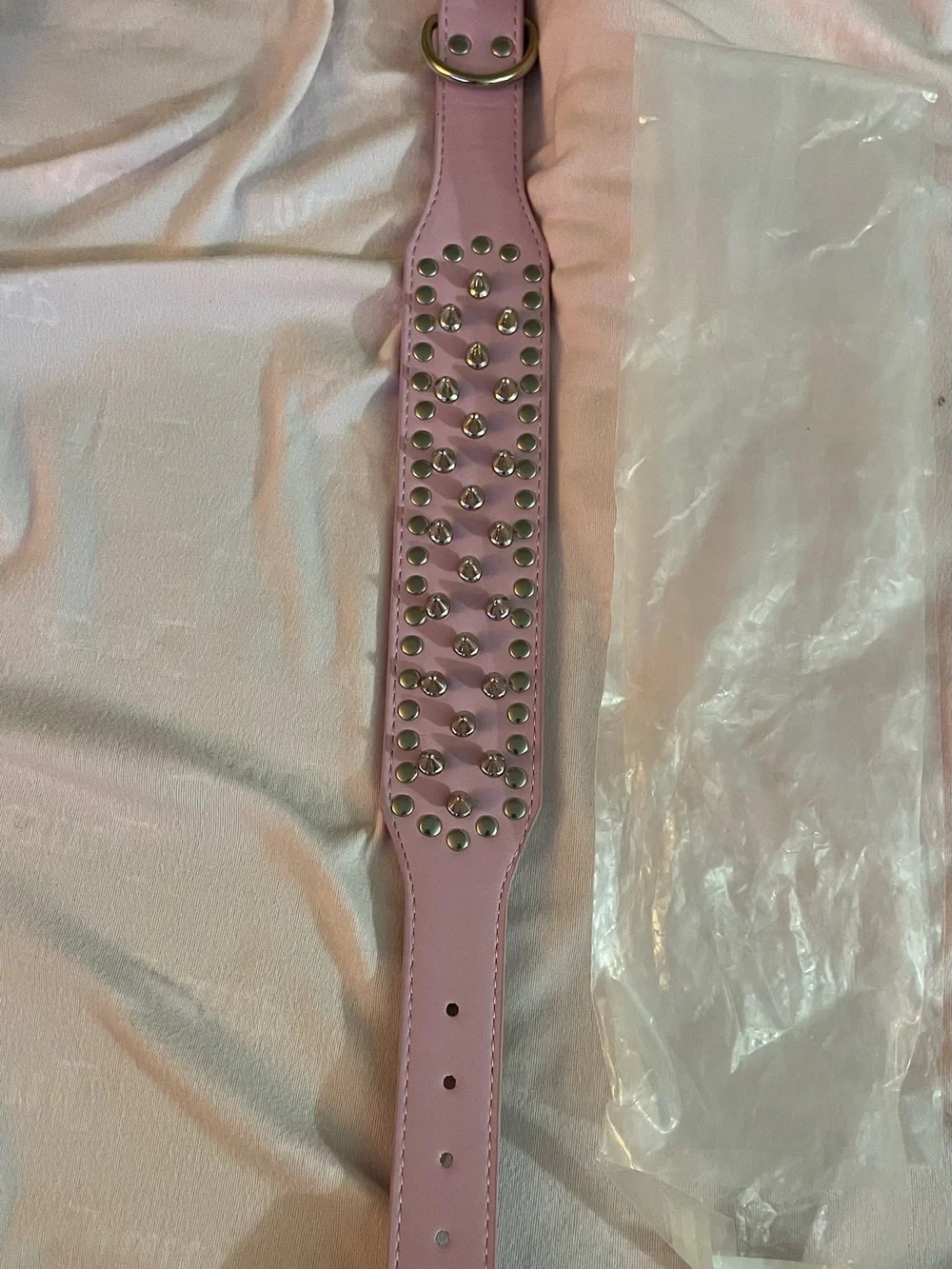 Pink Spiked Studded Pet/human Collar Small Cat Dog Adjustable 20in L NWT